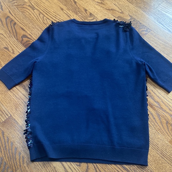 Oscar de la Renta Sequin Wool Top size M - Picture 5 of 8
